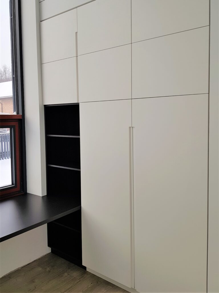 contemporary white fitted storage by Beproje
